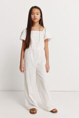 Springfield Kids Overol bordado suizo para ni&ntilde;a marfil