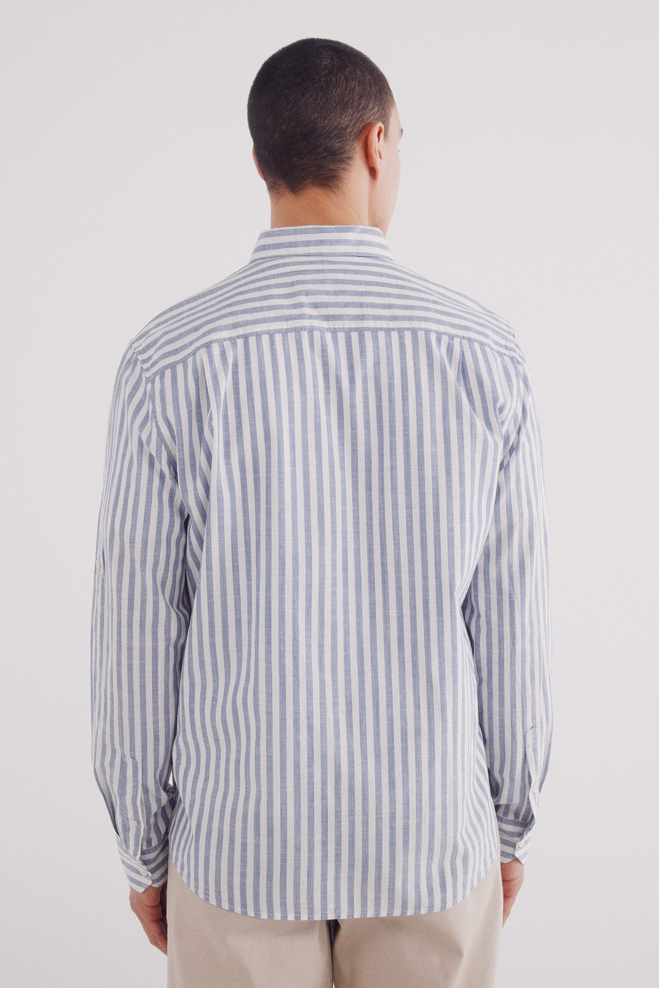 Springfield Camicia Boy’s In Cotone Slub Liso - Maniche Lunghe - 4