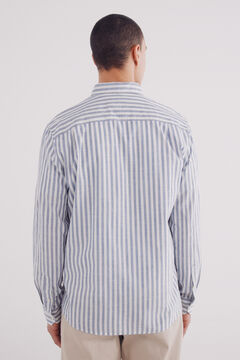 Springfield Camisa rayas algodón slub azulado