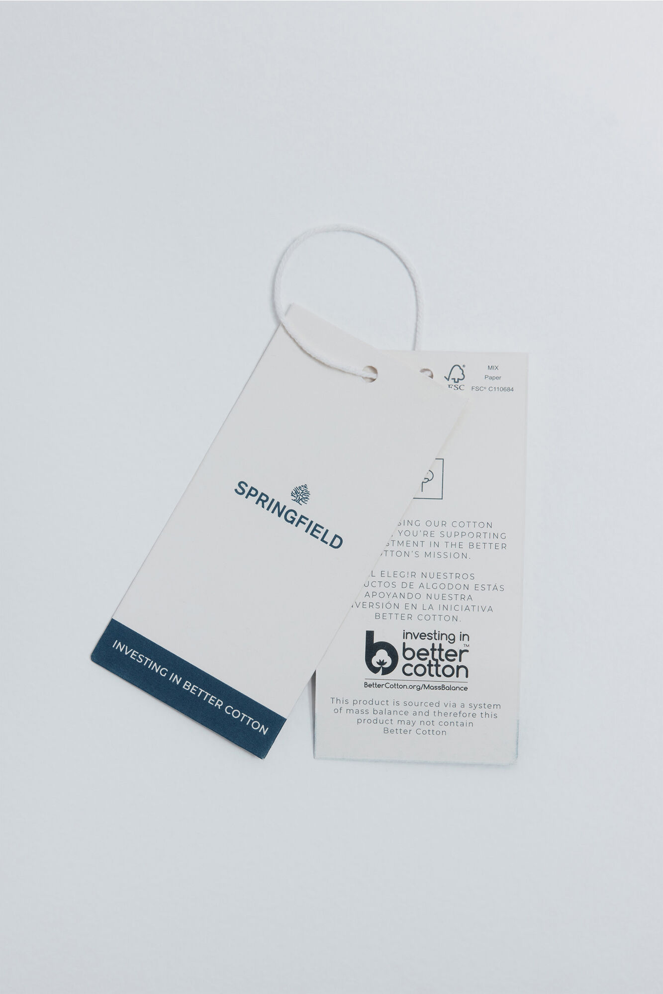 Springfield Blusa lace algod&oacute;n caf&eacute;