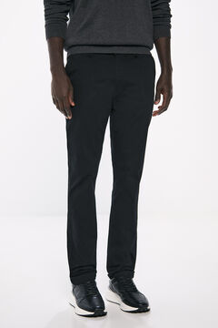 Springfield Pantalón chino skinny fit negro