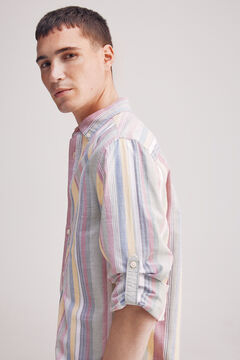 Springfield Camisa rayas algodón slub amarillo