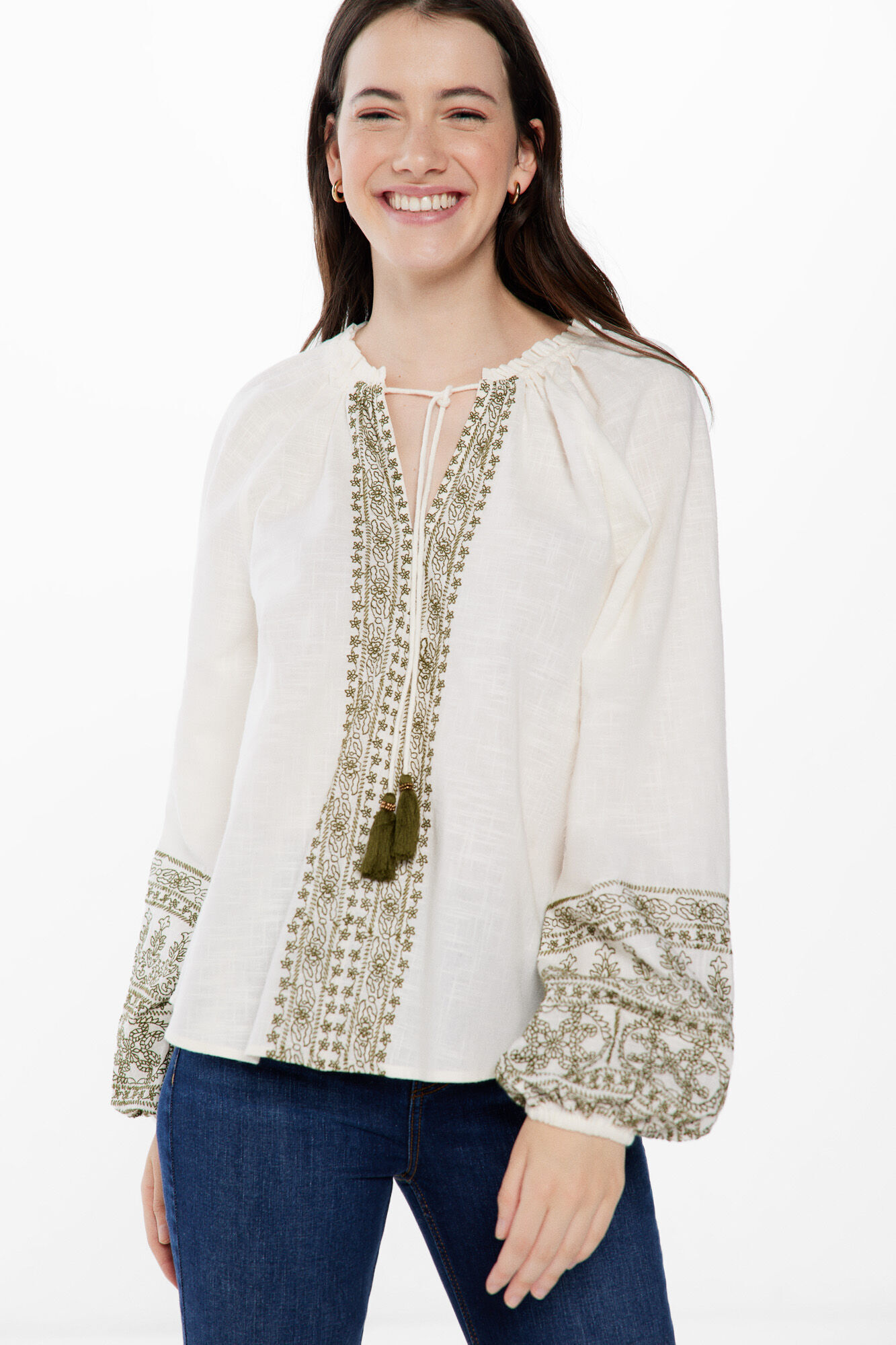 Blusa Etnica Bordados Camisas y blusas de mujer Springfield MX
