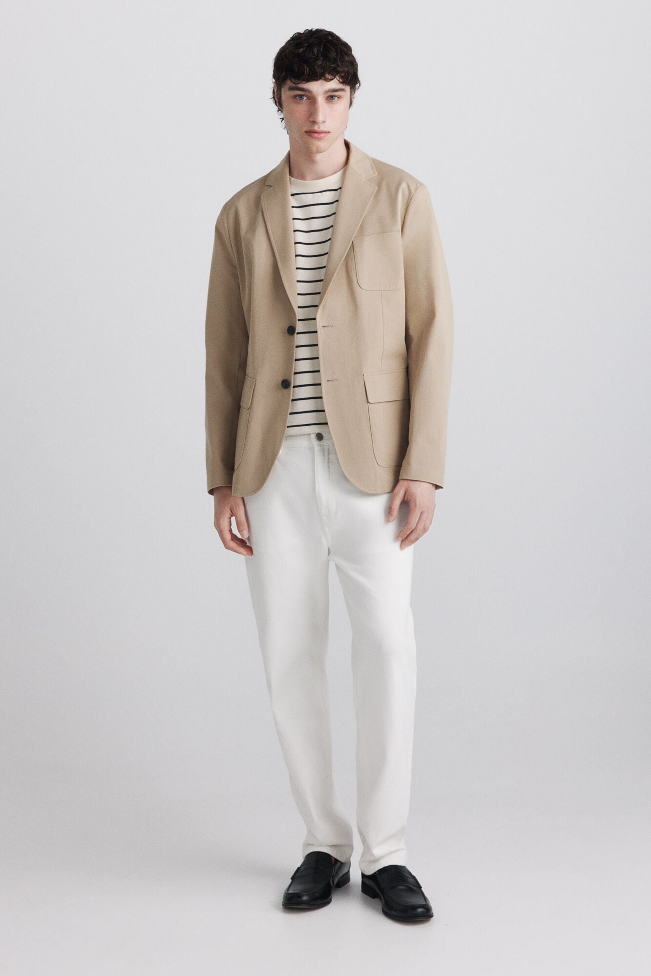 Springfield Blazer de algod&oacute;n beige