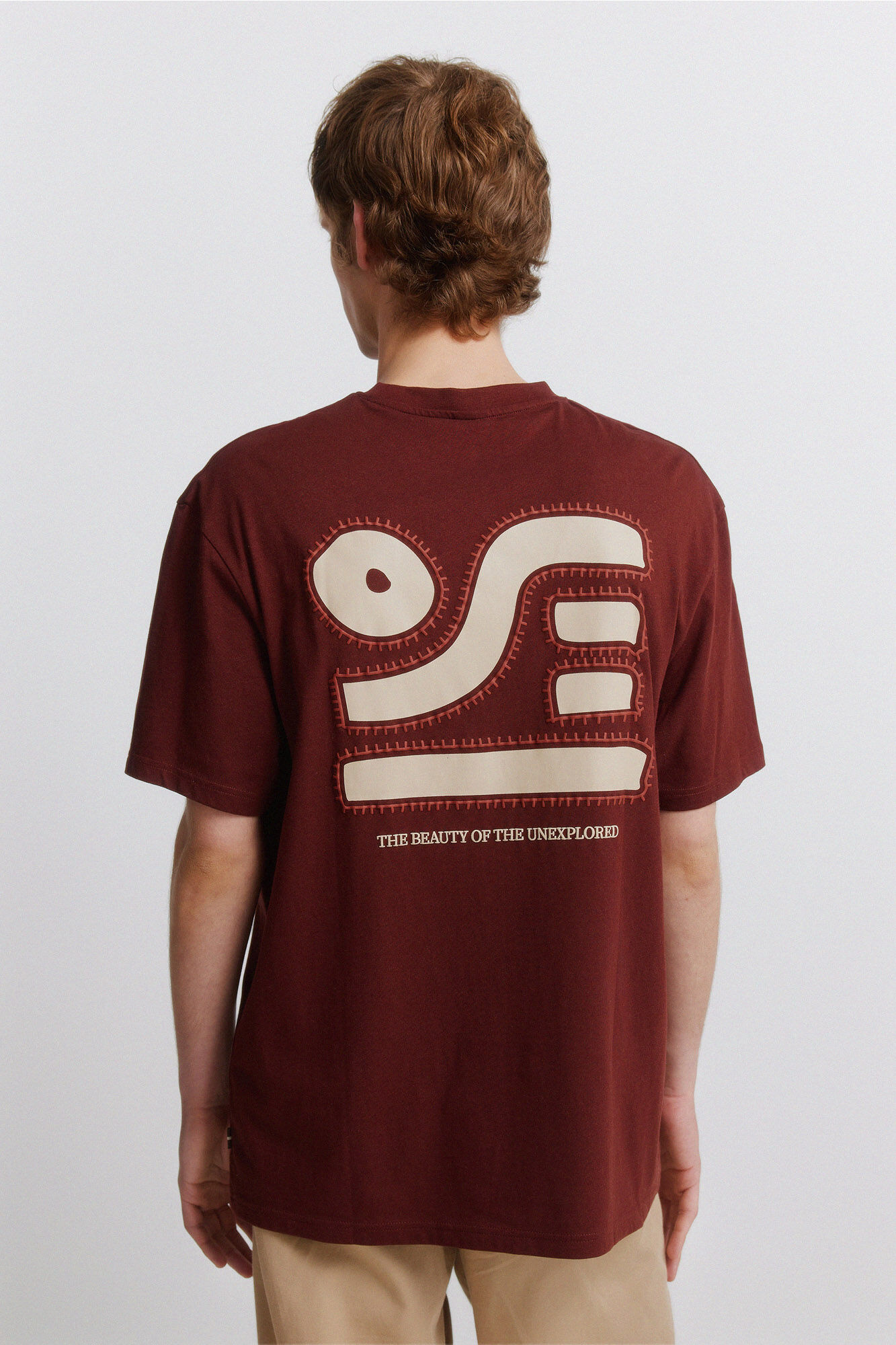 Springfield Playera bordado &eacute;tnico naranja