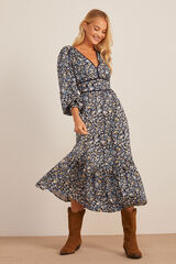 Springfield Vestido Midi Vivos Contraste marino