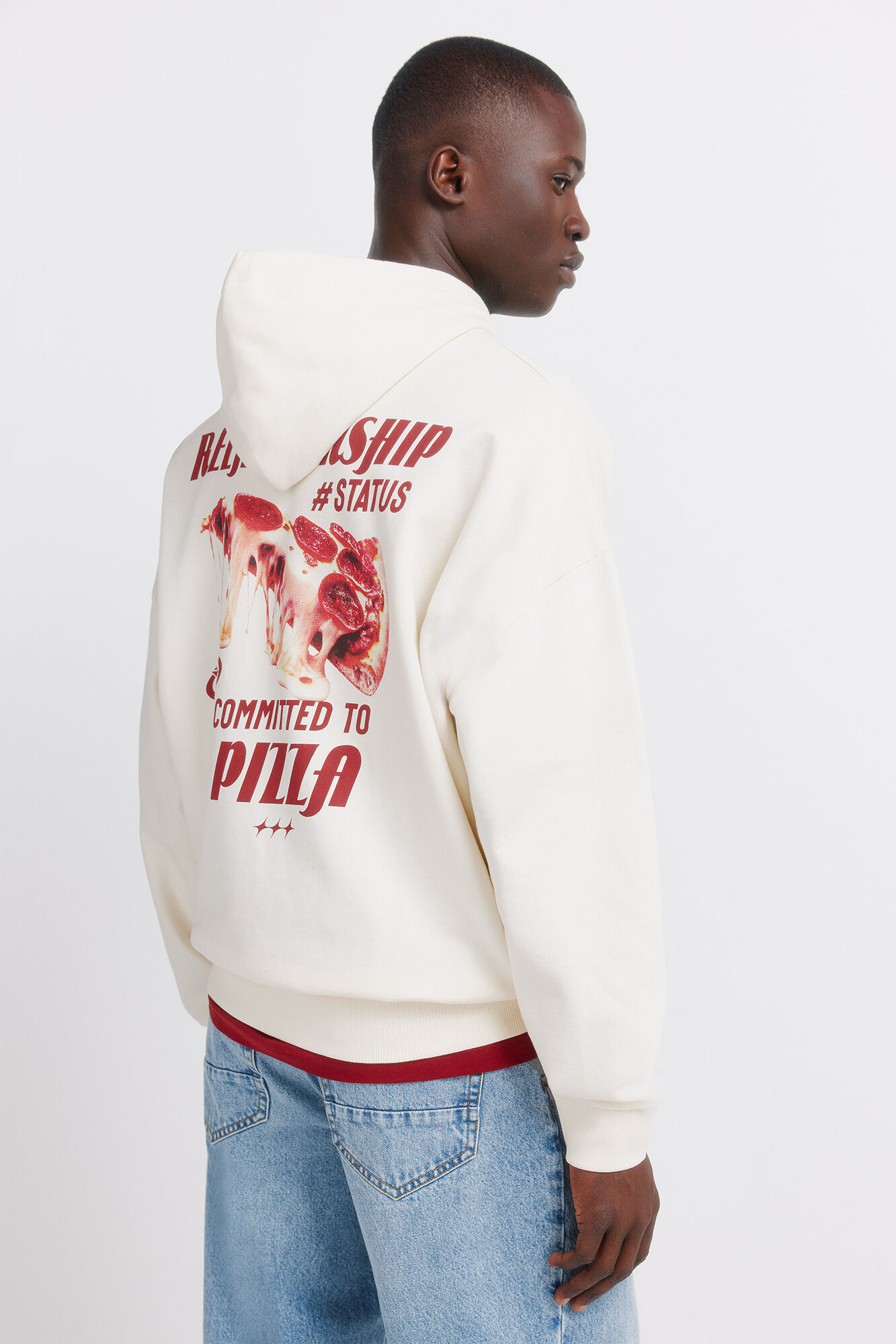 Springfield Sudadera con capucha estampado de pizza