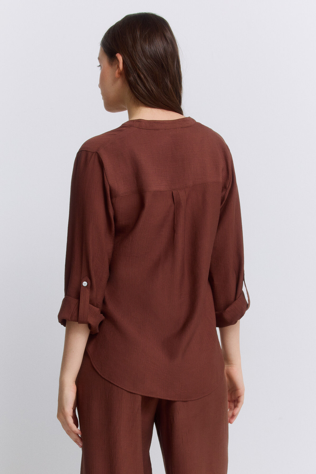 Springfield Blusa escote en V caf&eacute;