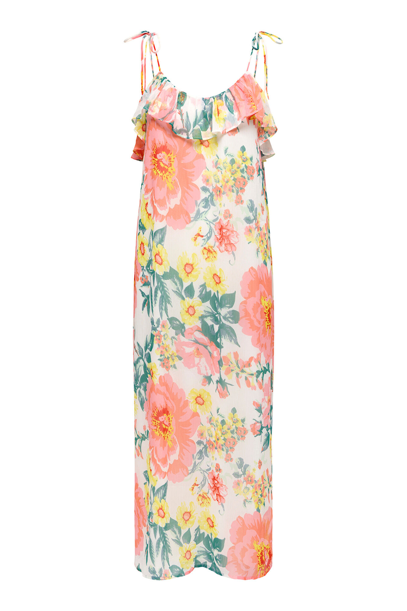 Only Vestido midi estampado floral natural