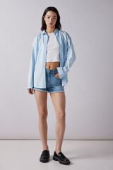 Springfield Shorts jeans comfort desflecados azul medio