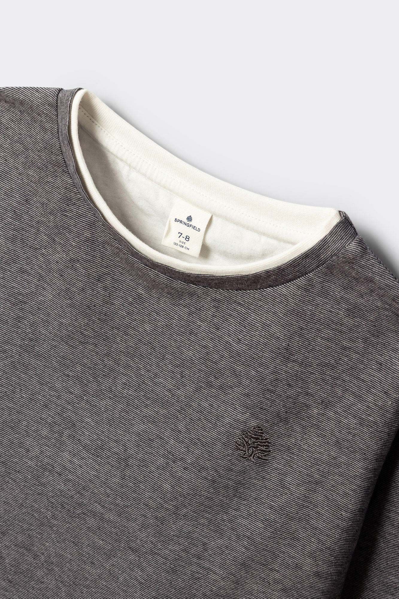 Springfield Kids Playera manga larga b&aacute;sica para ni&ntilde;o negro