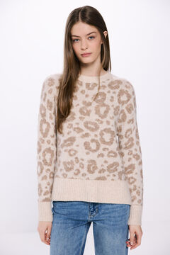 Springfield Suéter intarsia animal beige
