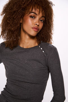 Springfield Playera botones sisa gris