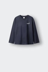 Springfield Kids Playera manga larga con logo Springfield para ni&ntilde;o azul