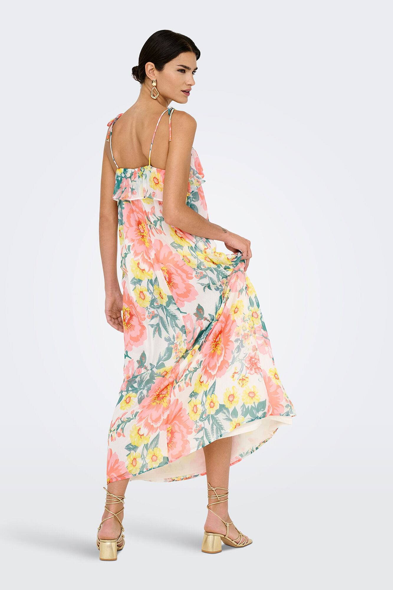Only Vestido midi estampado floral