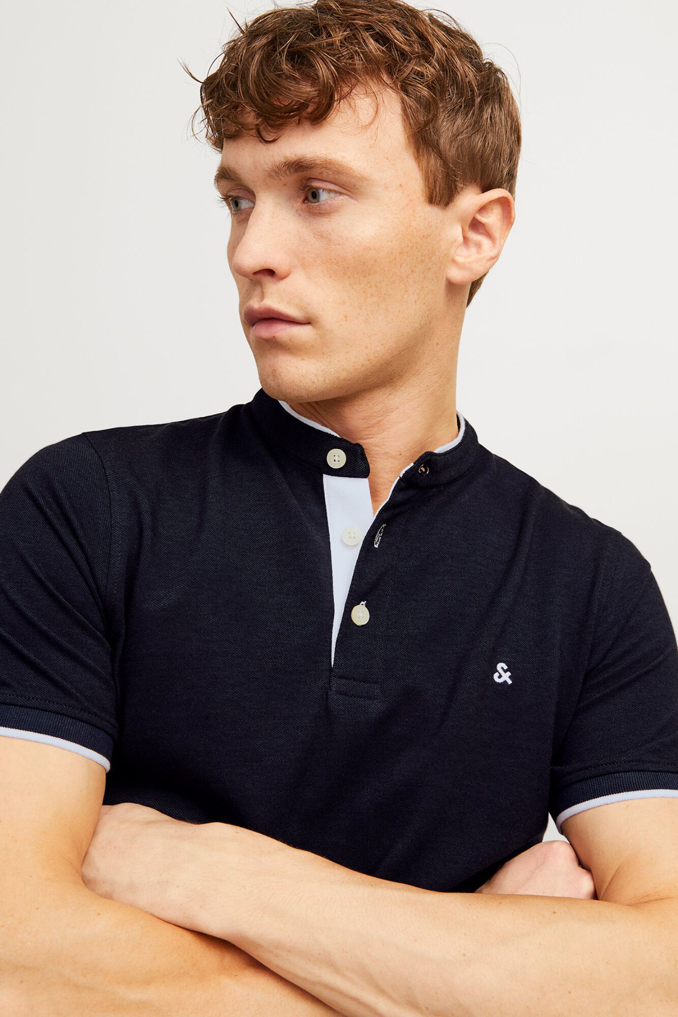 Jack & Jones Polo slim fit cuello mao marino