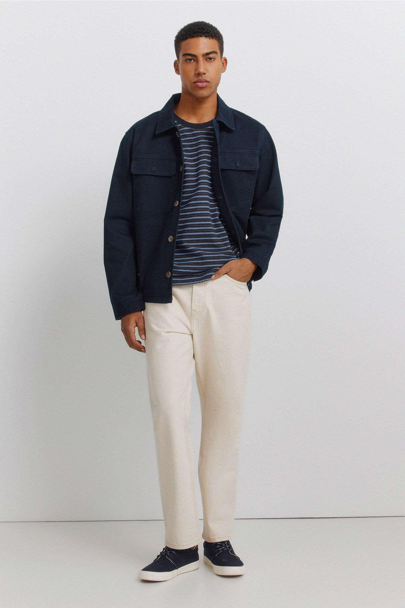 Springfield Playera de pique a rayas" azul