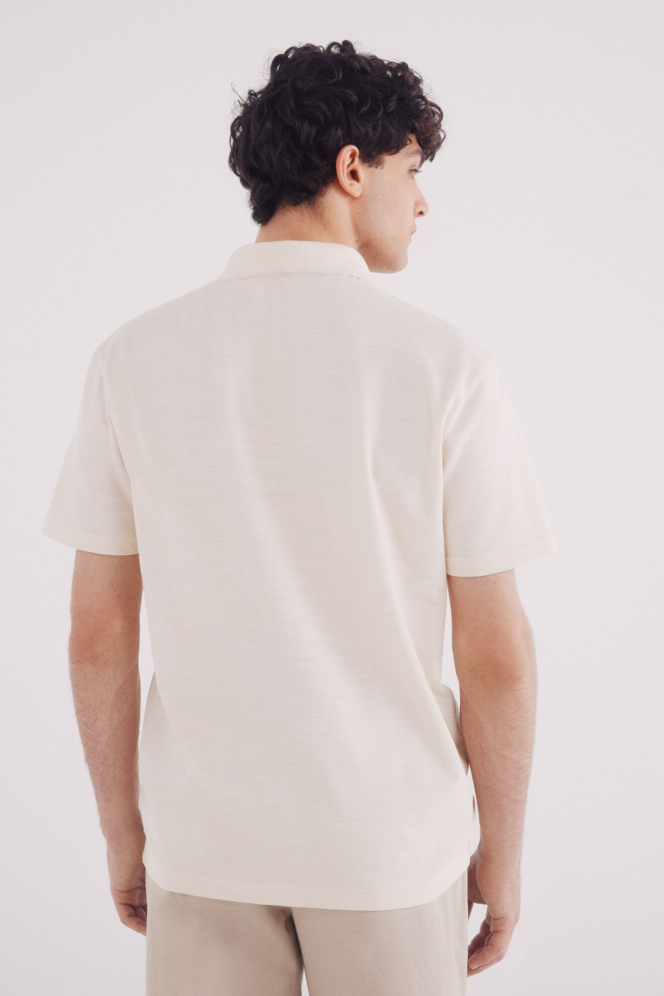 Springfield Polo piqu&eacute; fantas&iacute;a color regular fit blanco