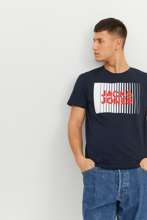 Jack & Jones Playera estándar fit marino