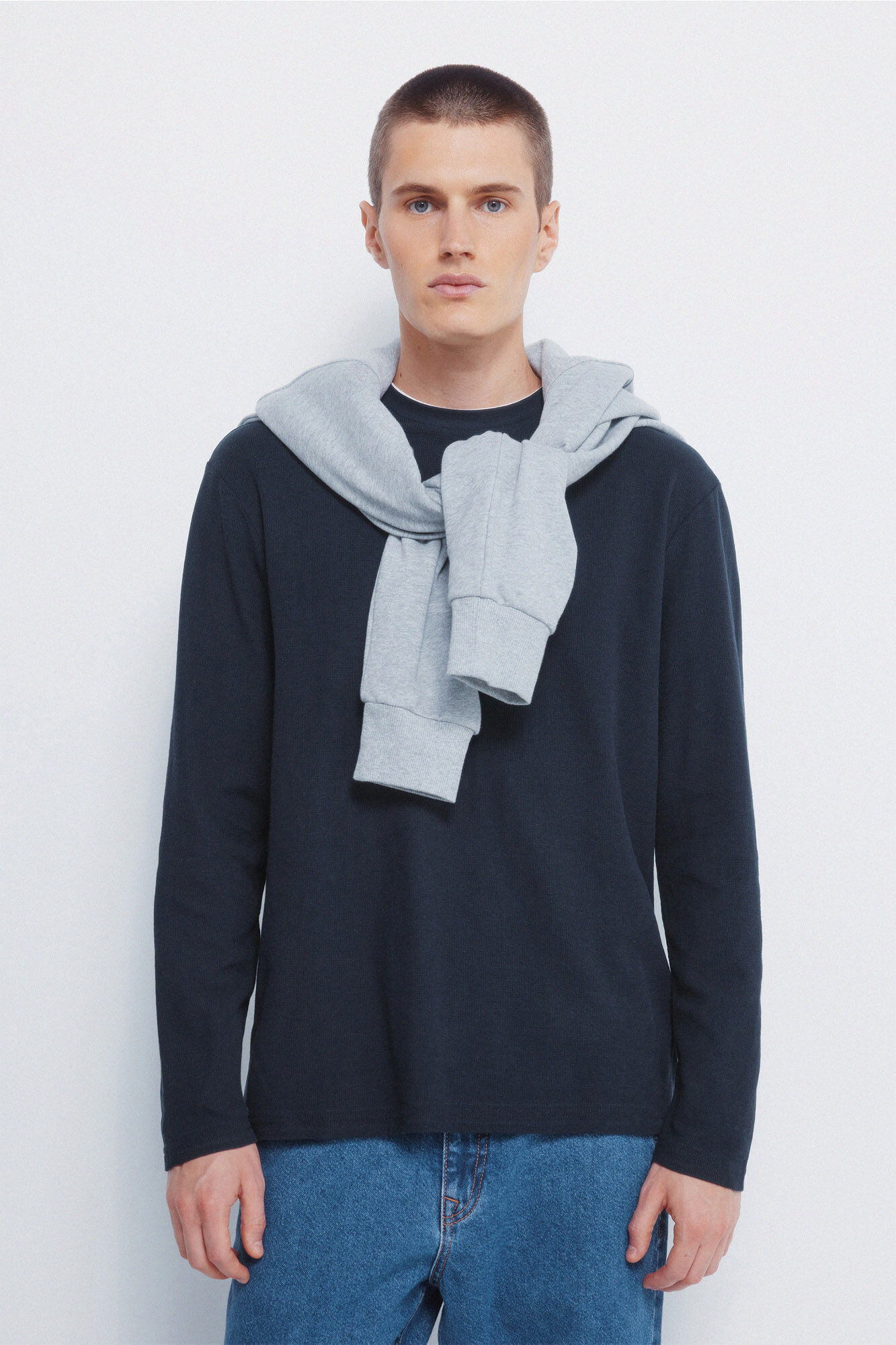 Springfield Camiseta doble tejido waffle azul