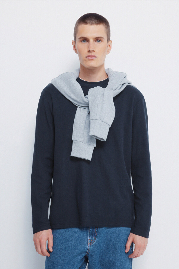 Springfield Camiseta doble tejido waffle azul