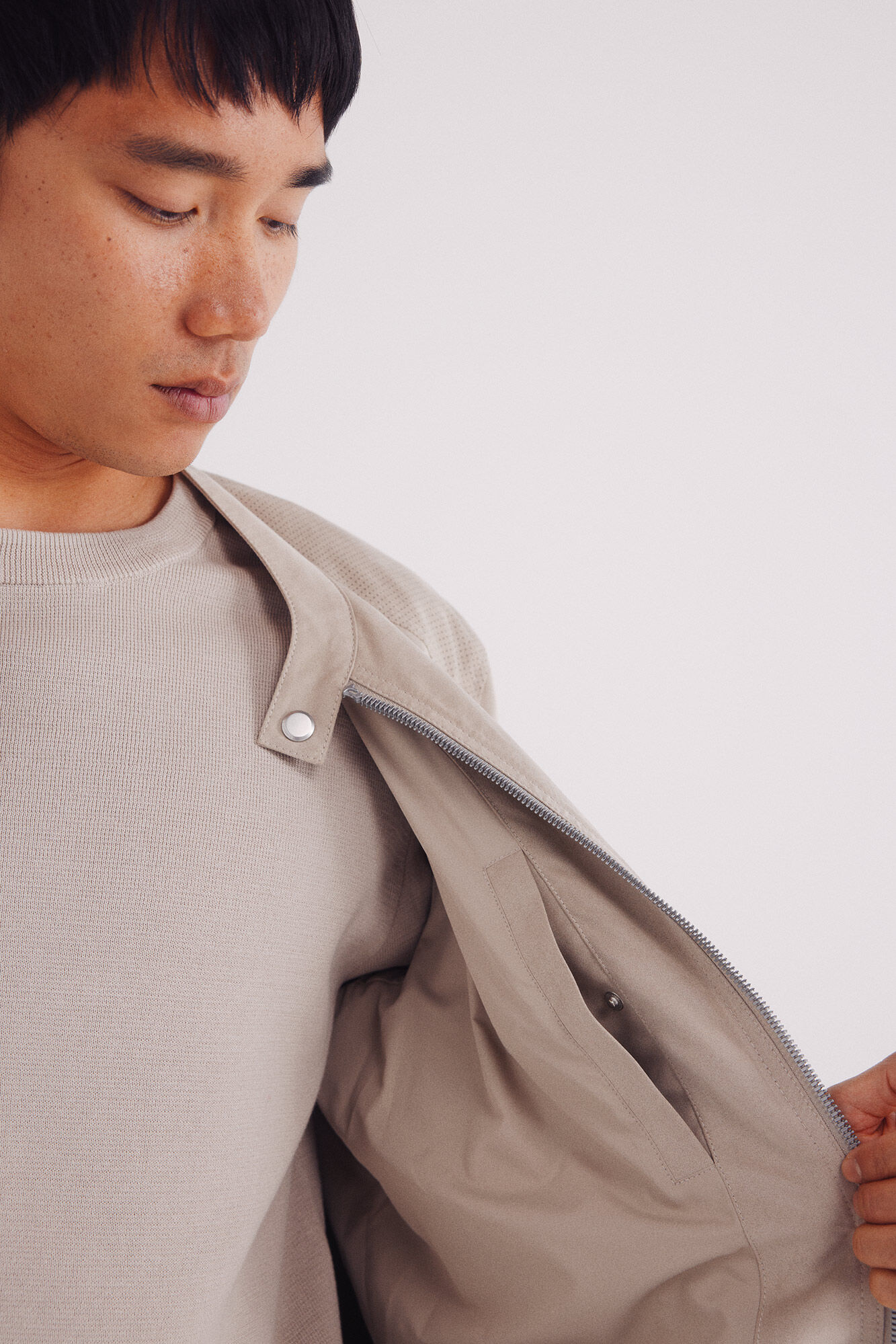 Springfield Chamarra efecto ante microperforados caf&eacute;