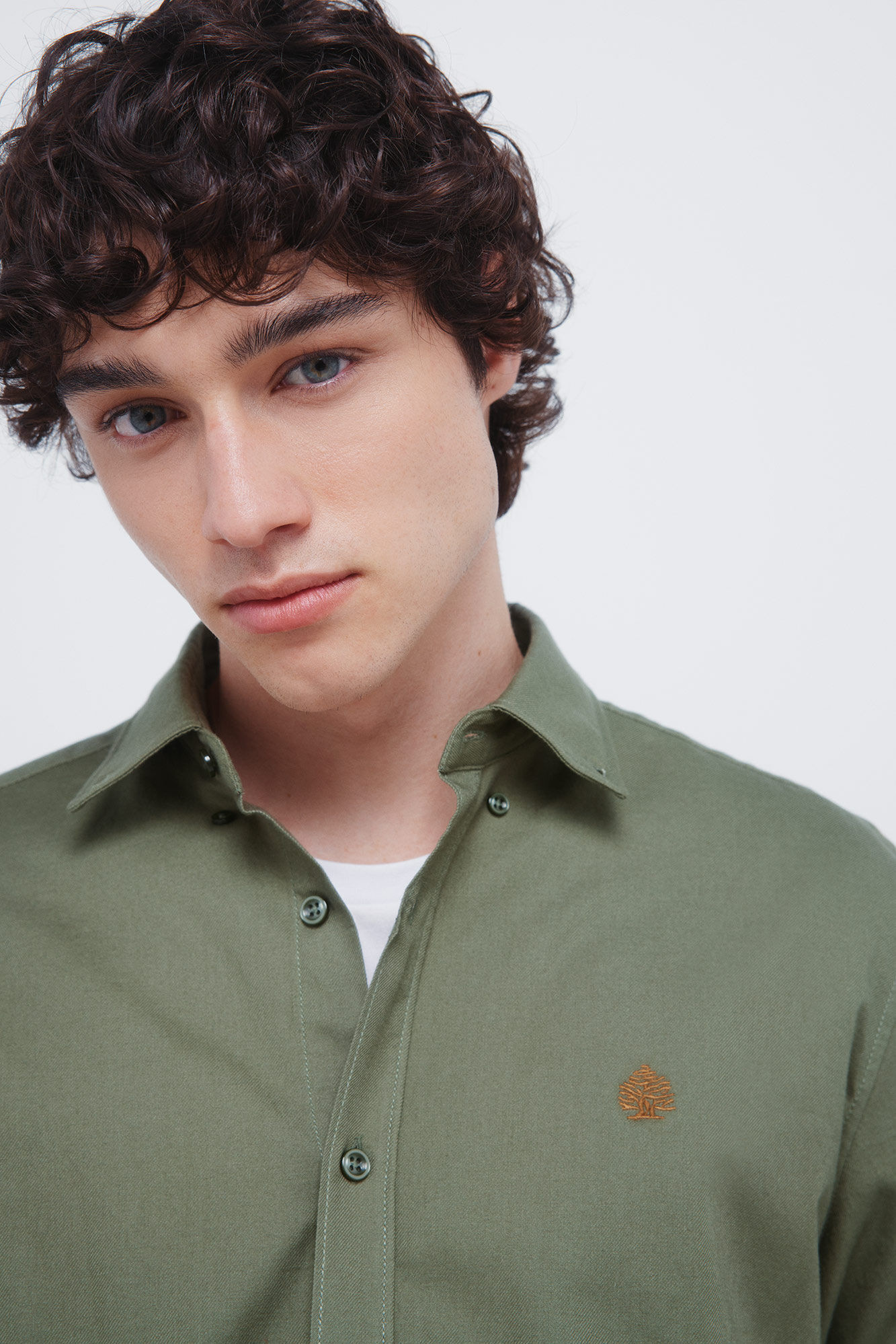 Springfield Camisa de franela con coderas