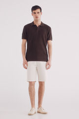 Springfield Bermuda espiga algodón slim fit blanco