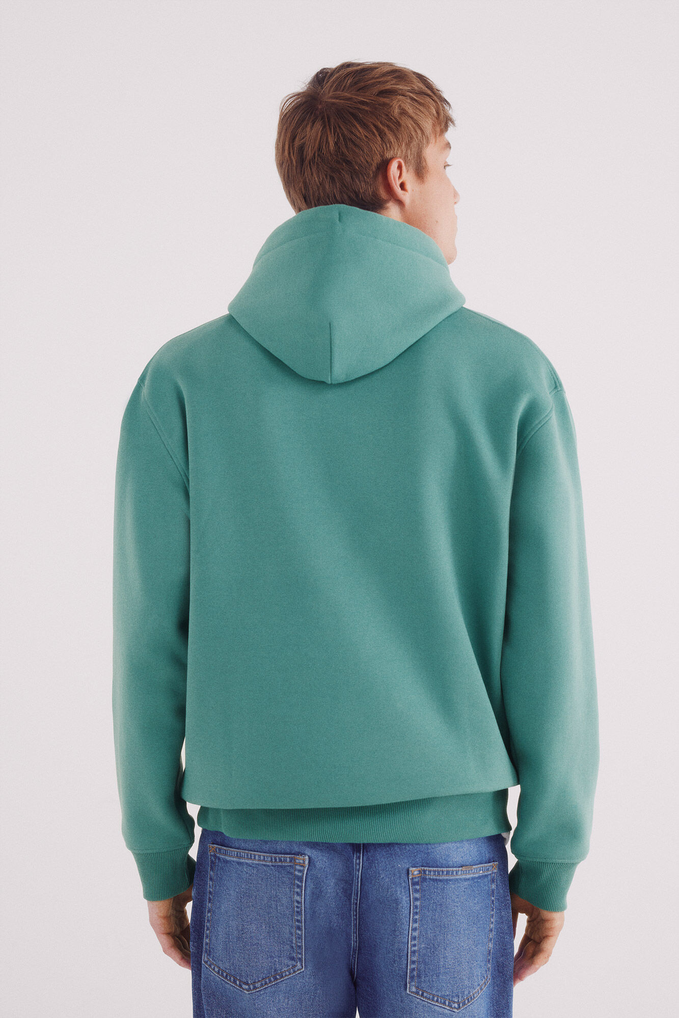 Springfield Sudadera con capucha y corte de luchador verde