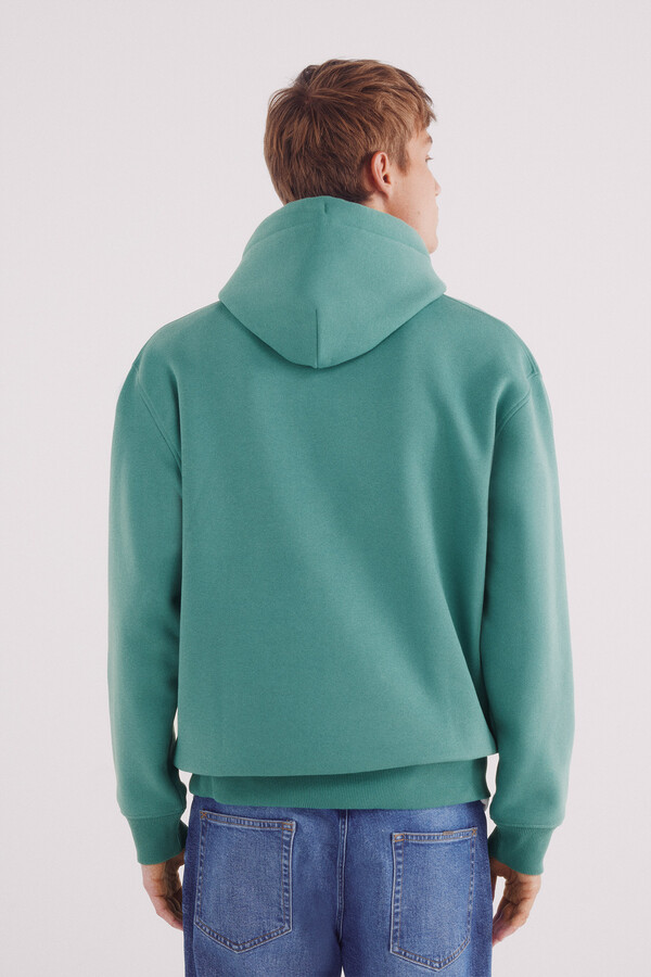 Springfield Sudadera con capucha y corte de luchador verde