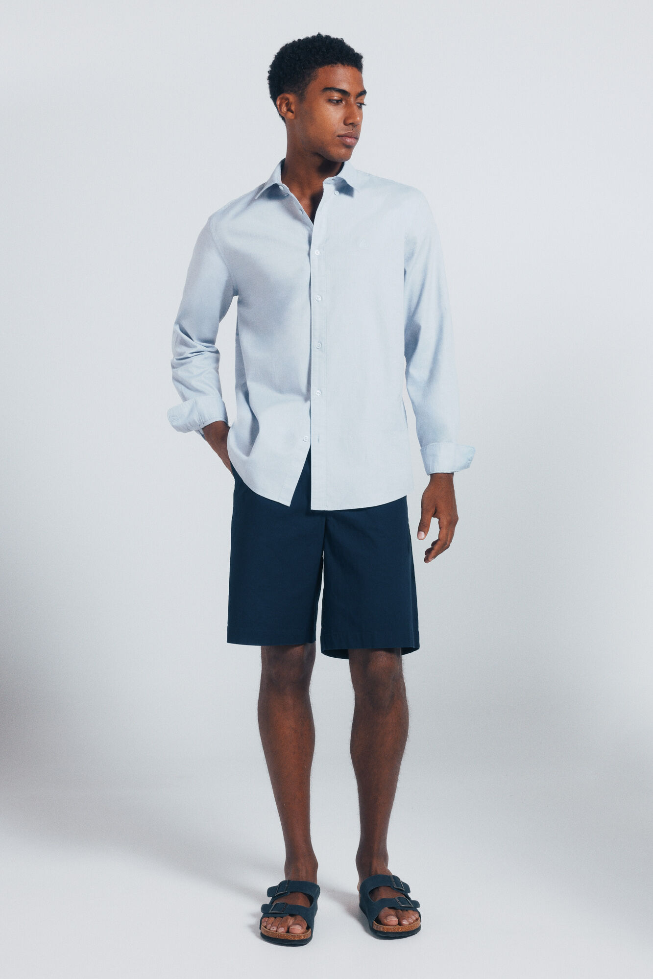 Springfield Camisa estructura azul