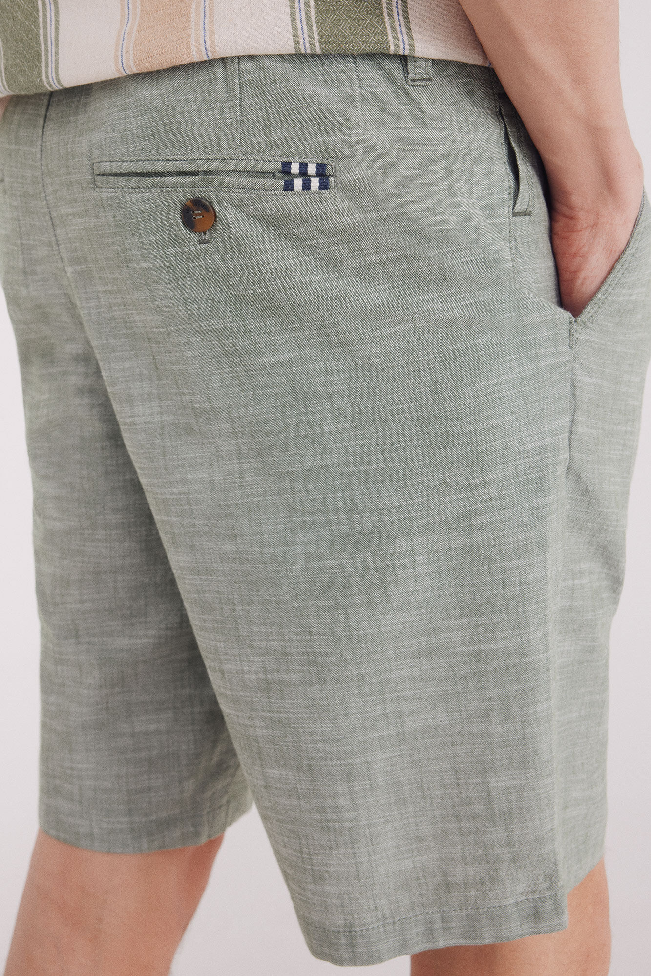 Springfield Bermuda chambray comfort slim fit verde