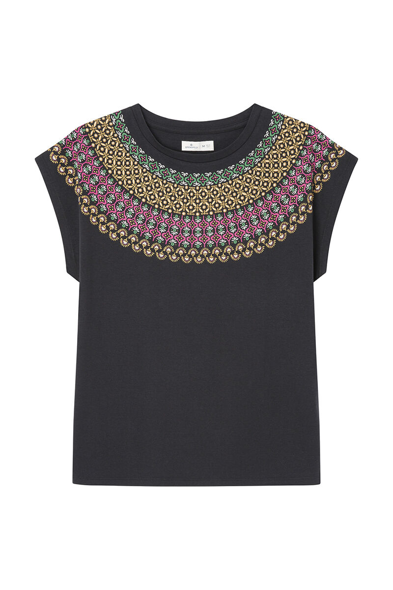 Springfield Playera cuello &eacute;tnico negro