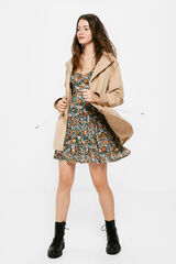 Springfield Vestido Escote Corazón Estampado negro
