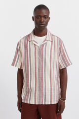 Springfield Camisa de manga corta de rayas r&uacute;stica rojo