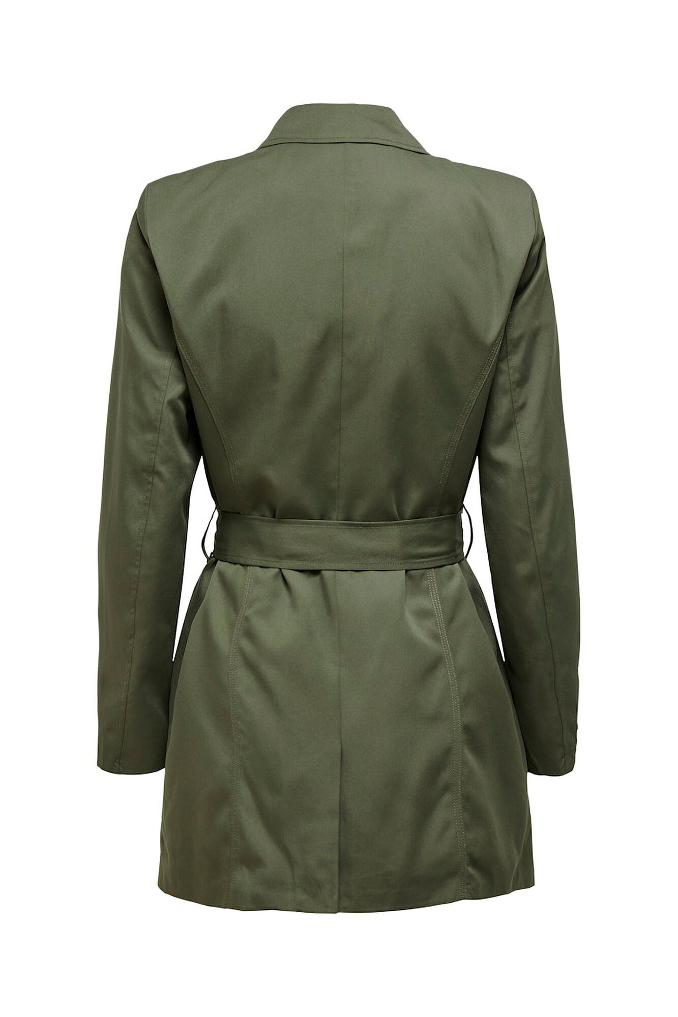 Only Gabardina midi con cintur&oacute;n caza oscuro