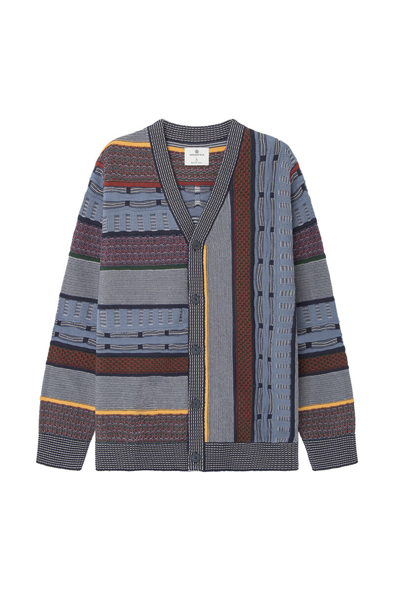 Springfield C&aacute;rdigan jacquard azulado