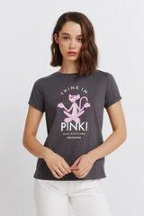 Springfield Playera de manga corta "Pink panther" gris