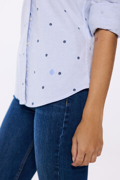 Springfield Camisa oxford escote pico azul