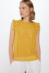 Springfield Playera estructura crochet amarillo