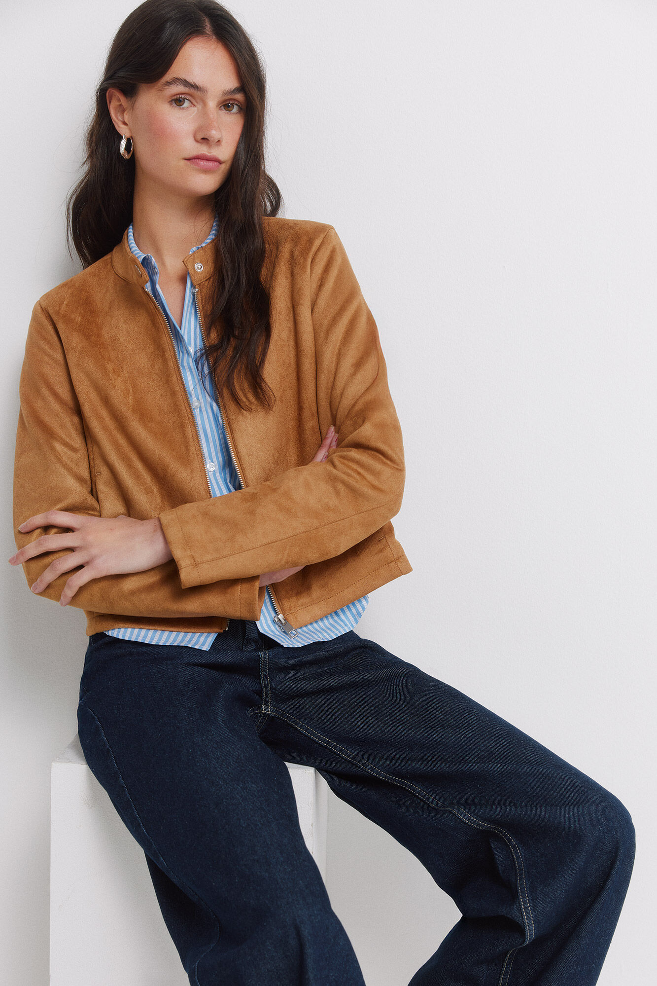 Springfield Chamarra corta de ante sint&eacute;tico