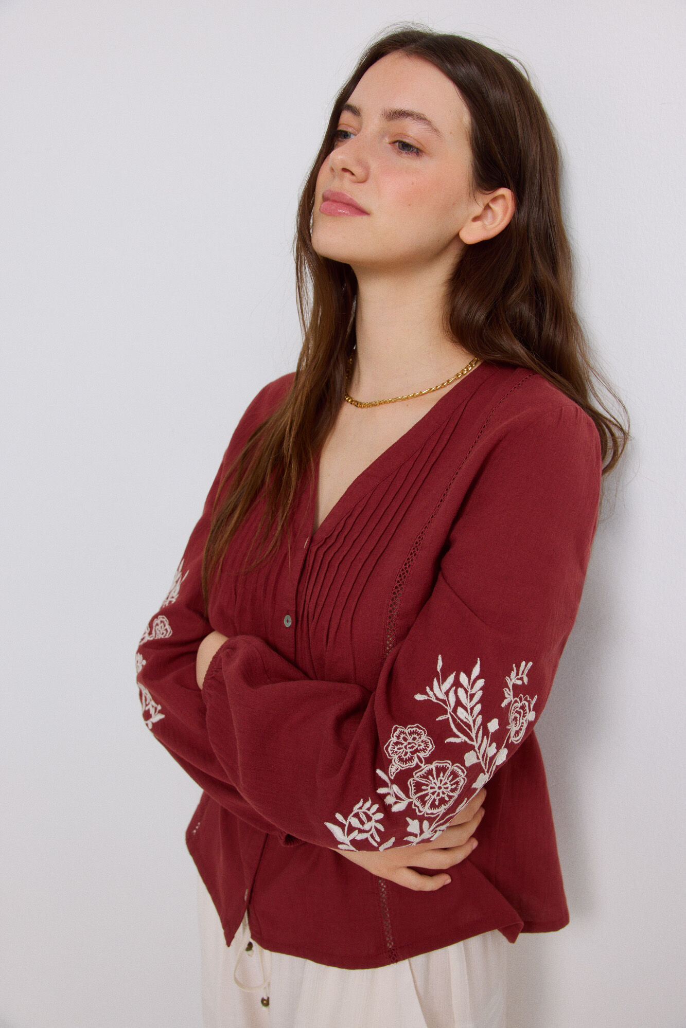 Springfield Blusa rom&aacute;ntica bordada