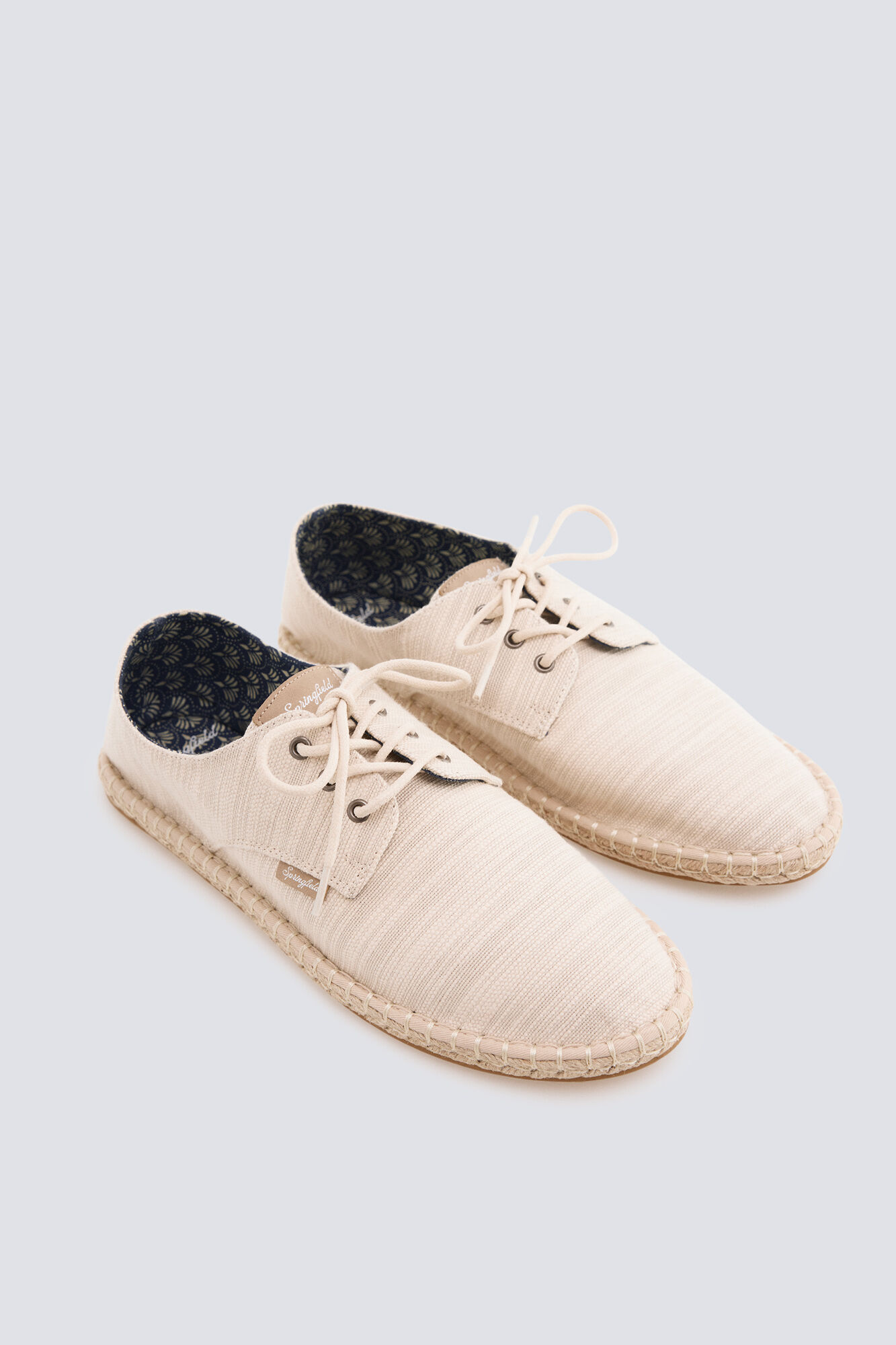 Springfield Alpargata r&uacute;stica con cordones beige