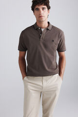 Springfield Polo de piqu&eacute; con contrastes slim fit caf&eacute;