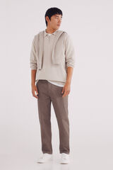 Springfield Pantalón chino microestampado slim fit café