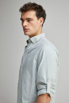 Springfield Camisa algodón slub lisa verde