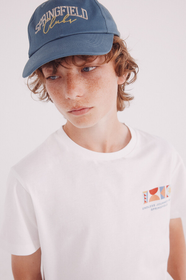 Springfield Kids Camiseta geometrica niño marfil