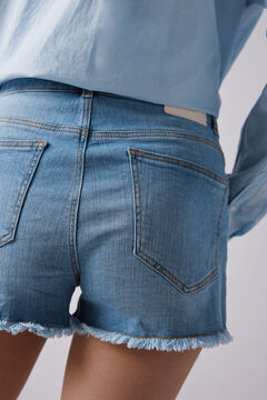 Springfield Shorts jeans comfort desflecados azul