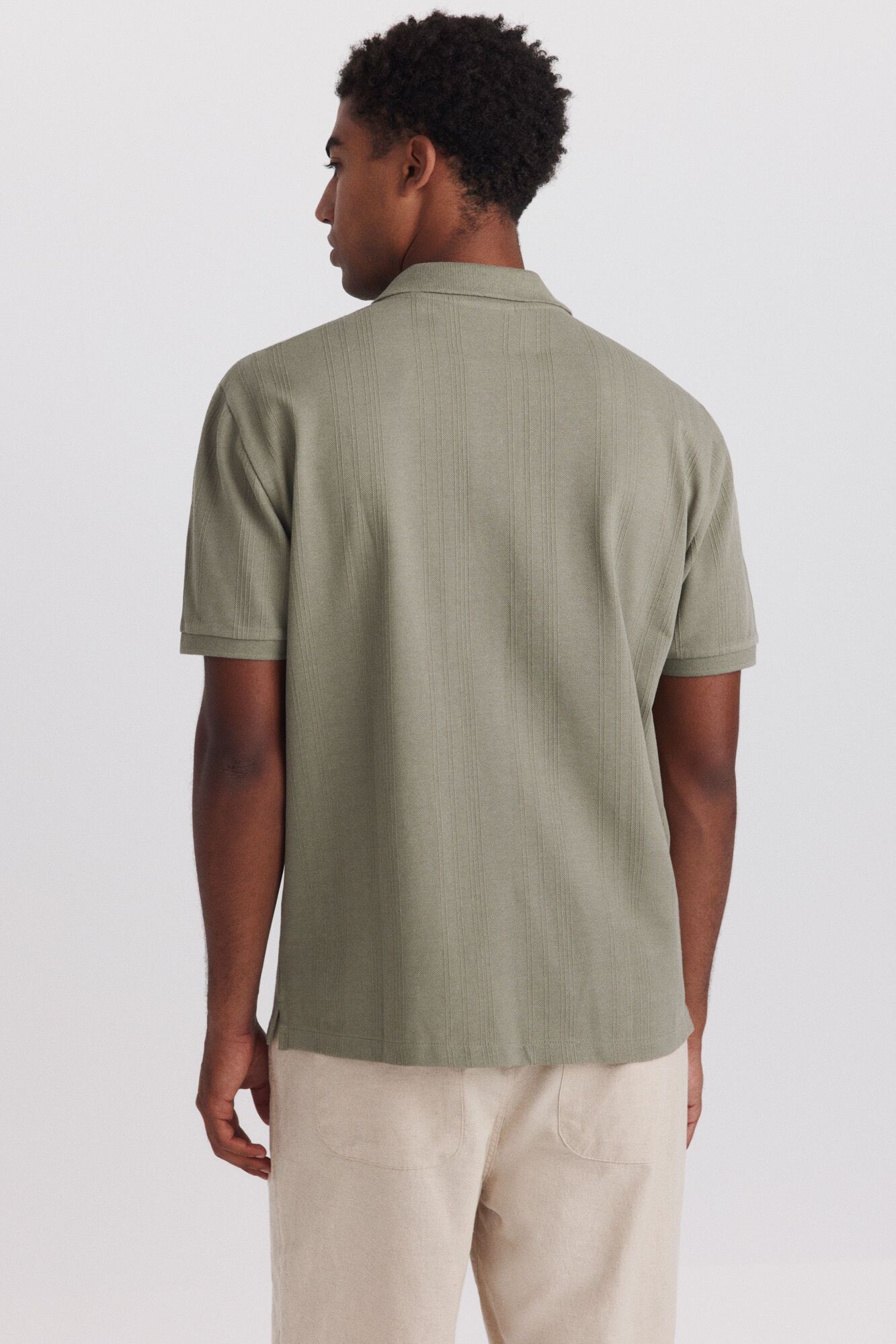 Springfield Polo de estructura slim fit kaki