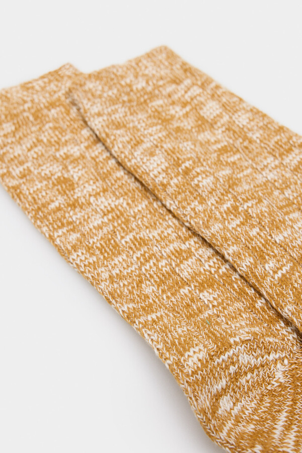 Springfield Calcetín algodón bicolor textura café